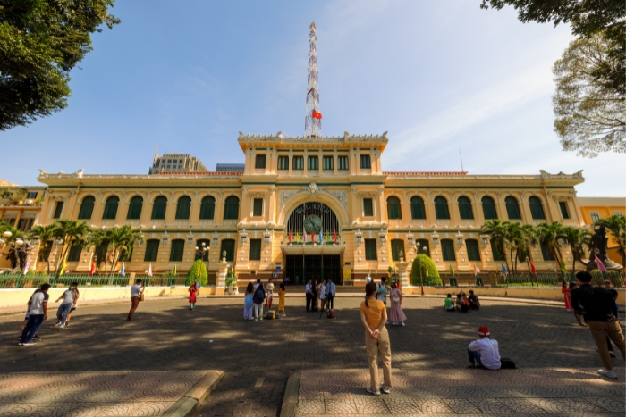 Saigon Central Post Office on a historic Ho Chi Minh City tour from Phu My Port