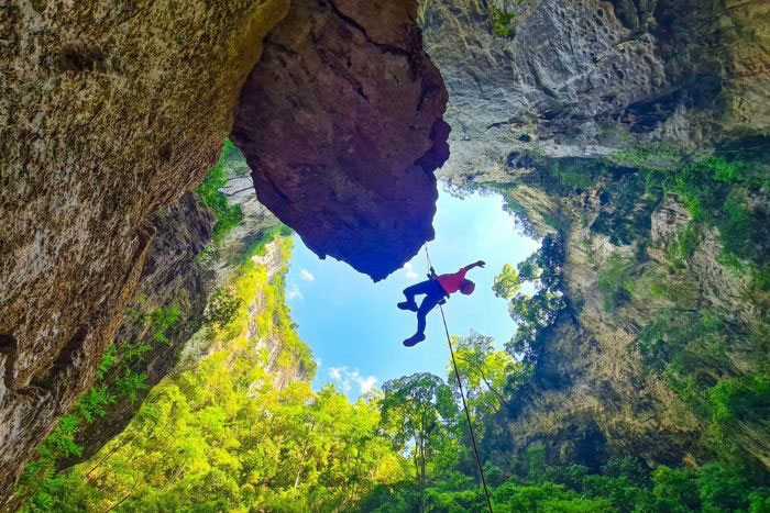 Rock Climbing in Phong Nha cave