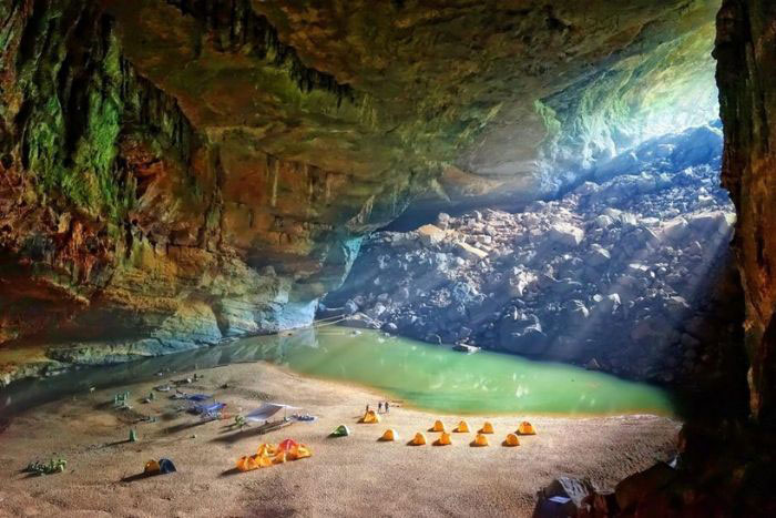 Camping site inside Son Doong cave