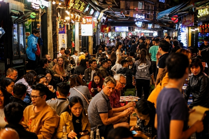 In the heart of lively nightlife in Ta Hien Hanoi