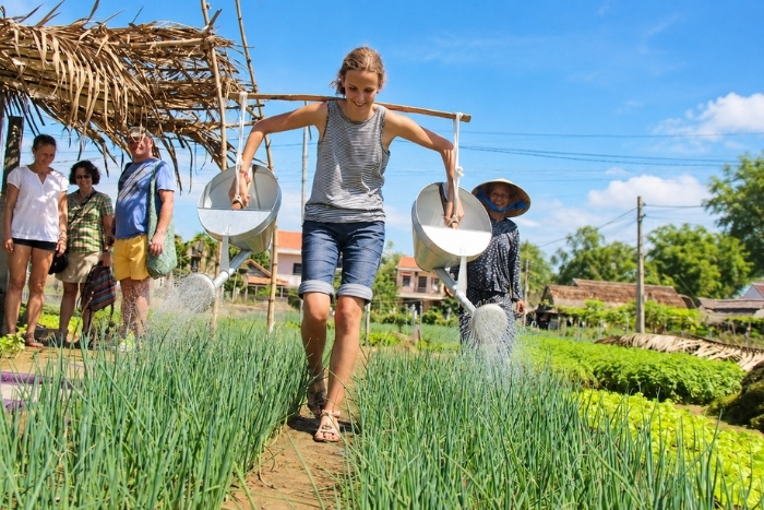 Stepping into the shoes of a farmer in Tra Que Village