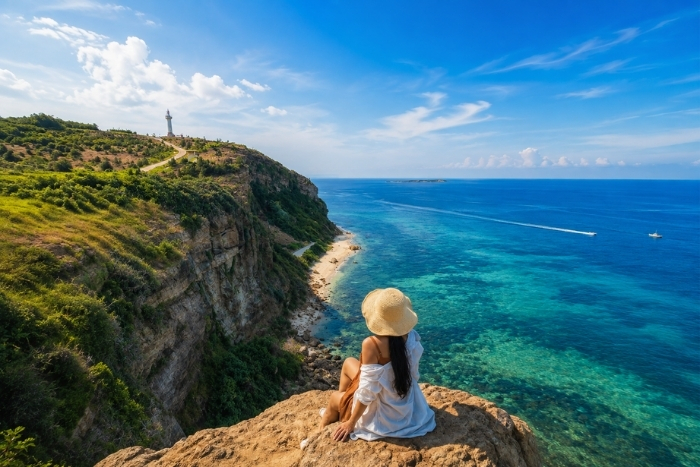 At the top of Thoi Loi Mountain, overlooking Ly Son Island