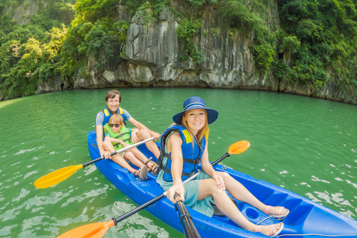 Exploring Lan Ha Bay by kayak, Vietnam