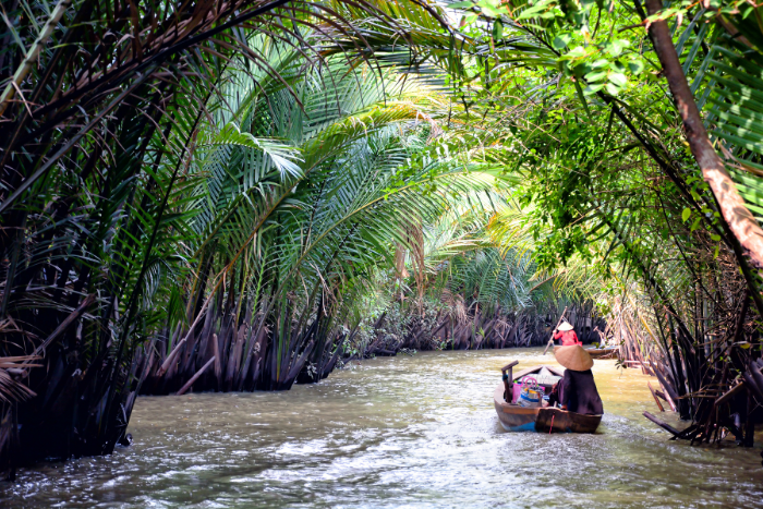 Boat ride along the canals of the Mekong Delta, Vietnam