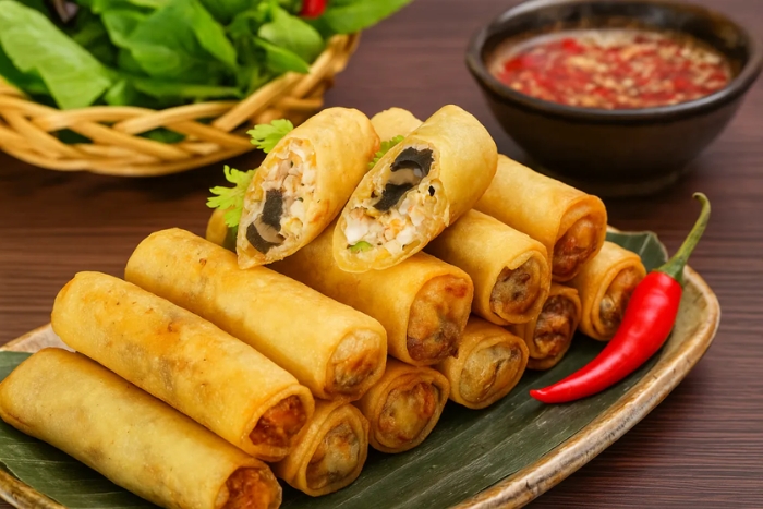 Golden and crispy Cha Gio from Southern Vietnam