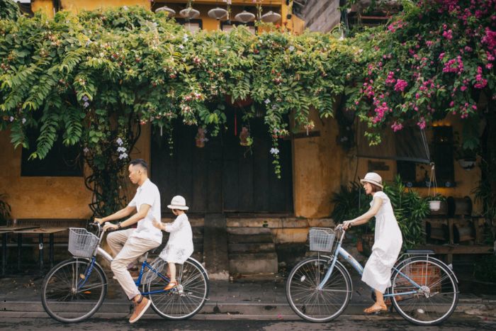 Cycling in Hoi An will be an interesting activity for a trip with a baby in Vietnam