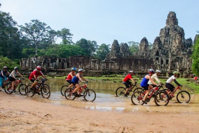 The rainy season in Cambodia can make cycling a little inconvenient because of the muddy roads