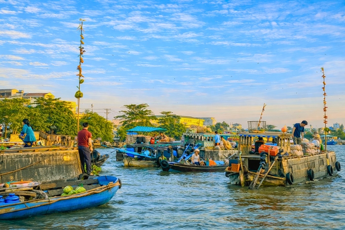 The Cai Rang floating market, a lively experience of the Mekong Delta