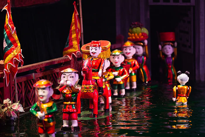Enjoy the traditional water puppet show