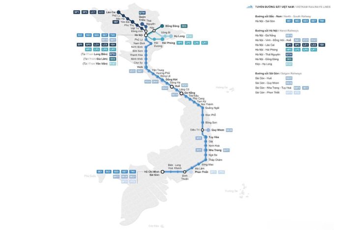 Vietnam railway map