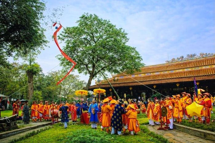 The traditional Cây Nêu ceremony in the former imperial capital of Hue during Tet
