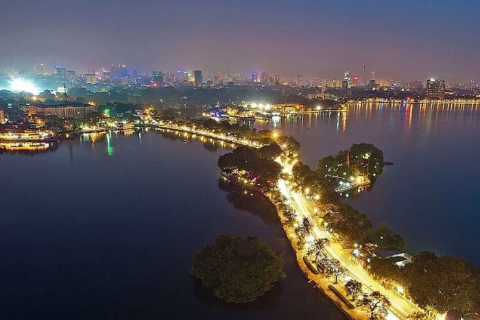 West lake as night falls