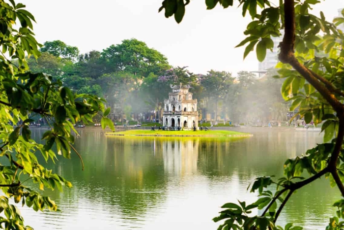 Ancient Guom Lake in Hanoi in October