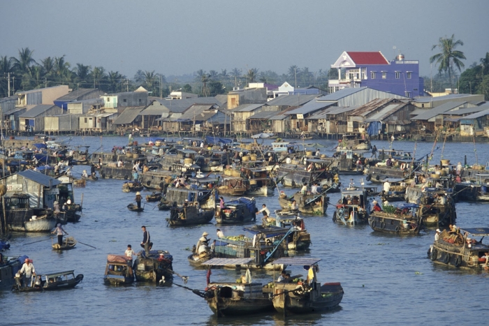Floating villages in Can Tho, Mekong Delta Vietnam