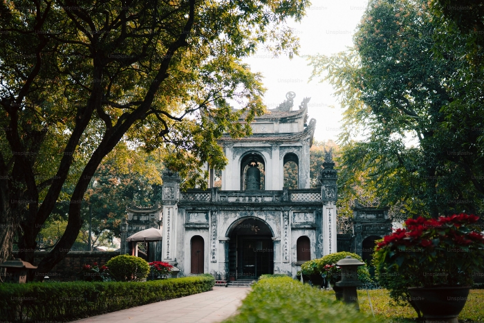 Temple of Literature in Hanoi, cultural stop on the 14-day Vietnam Cambodia Laos tour