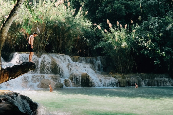Wild Beauty of Kuang Si Waterfall in Vietnam Cambodia Laos Tour 14 Days