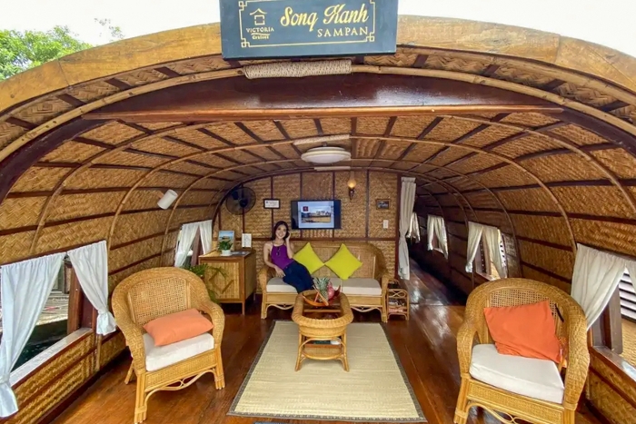 Cruise along the Mekong River in Ben Tre during the 14-day Vietnam Cambodia Laos combined tour