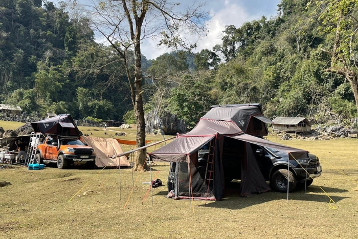 Camping amid the lush green landscapes of Ba Vi