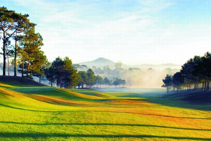 Golfing at Dalat Palace Golf Club, Vietnam