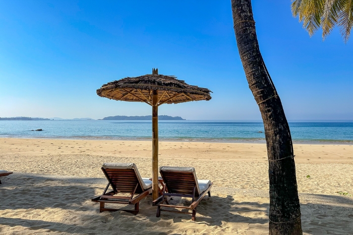The quiet beaches of Ngapali in Myanmar in summer