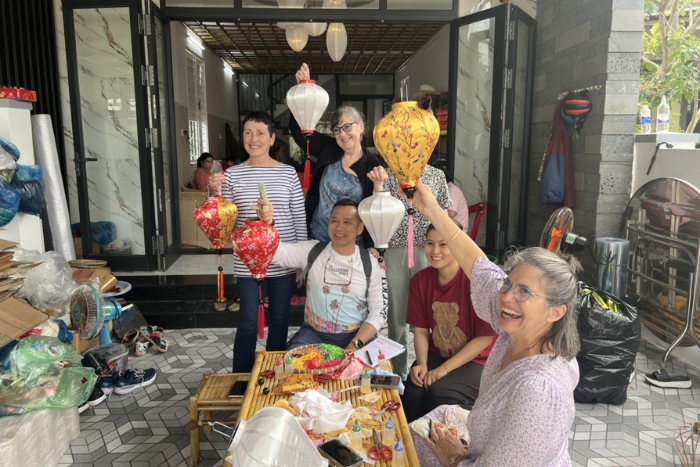 Visitors can learn how to make lanterns in Hoi An