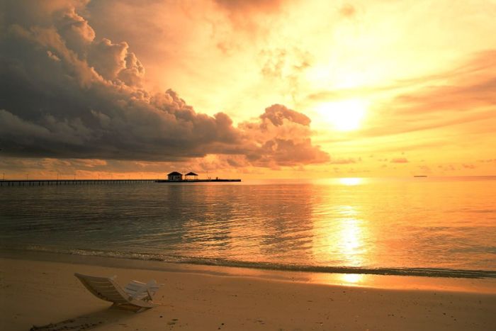 Sunrise over the sea in Ho Tram