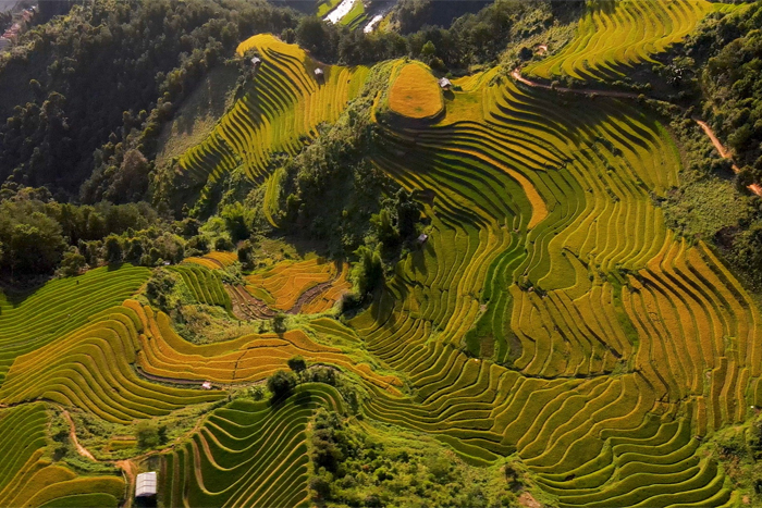 Terraced rice fields of Mu Cang Chai, masterpiece of the Hmong
