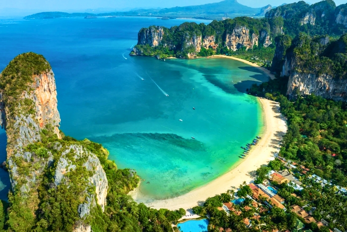 Turquoise waters surrounding Railay Beach