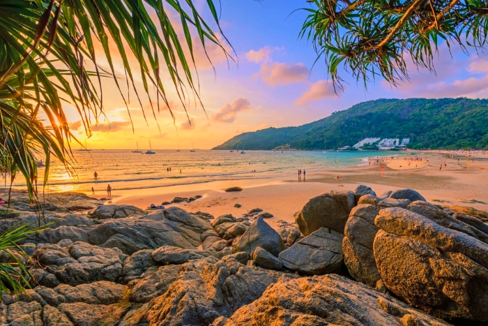 Golden sunset at Nai Harn Beach, Phuket