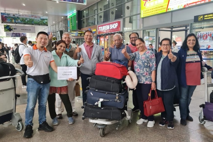 Tourists at Da Nang international airport