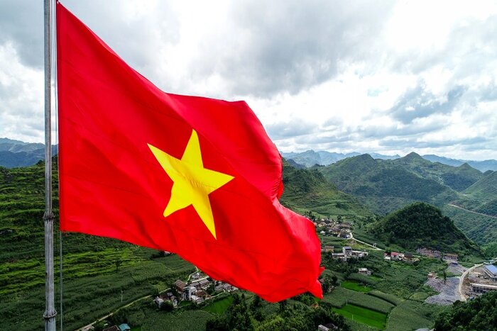 The red flag gold star - Vietnam national flag 