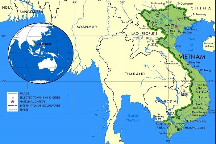 Geography Vietnam map 