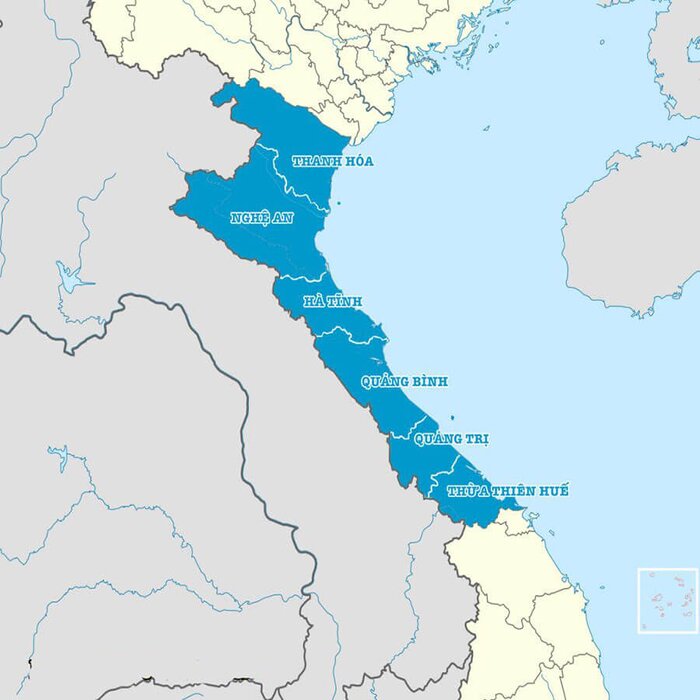 North Central Vietnam map 