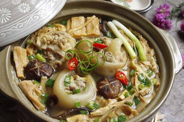 Dried bamboo shoot soup on Tet holiday 