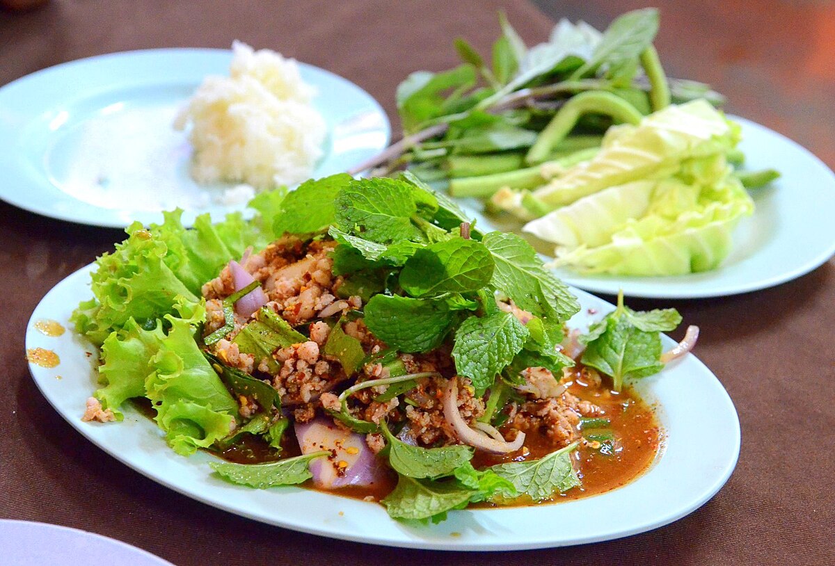 Laap, the national dish of Laos, is a staple of Laos cuisine